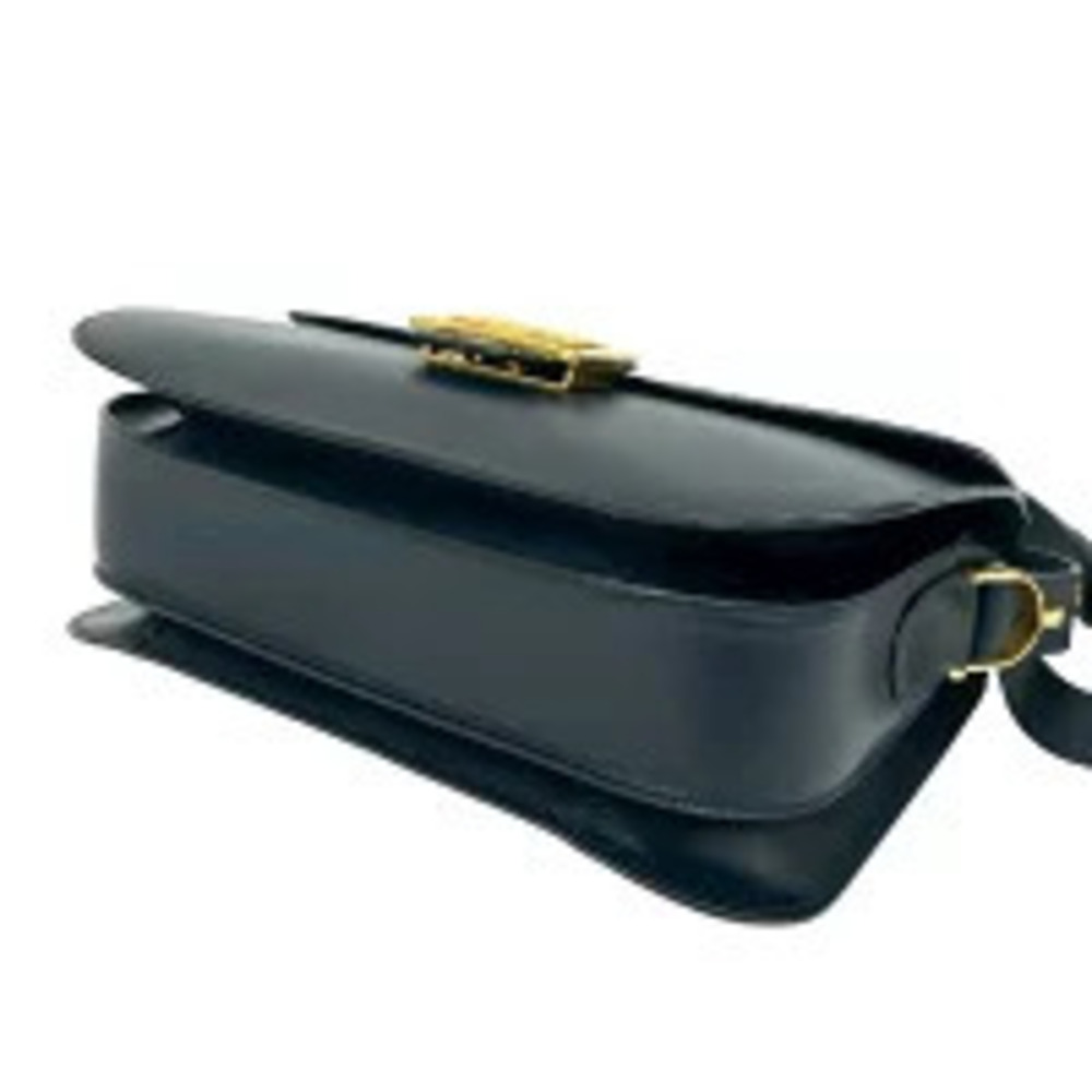 CELINE Calf Leather Shoulder Bag Pochette Sacoche Carriage Navy Blue - Picture 8 of 10